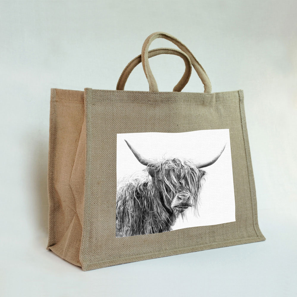 JUTE BAGS Distinctive Pencil Drawings