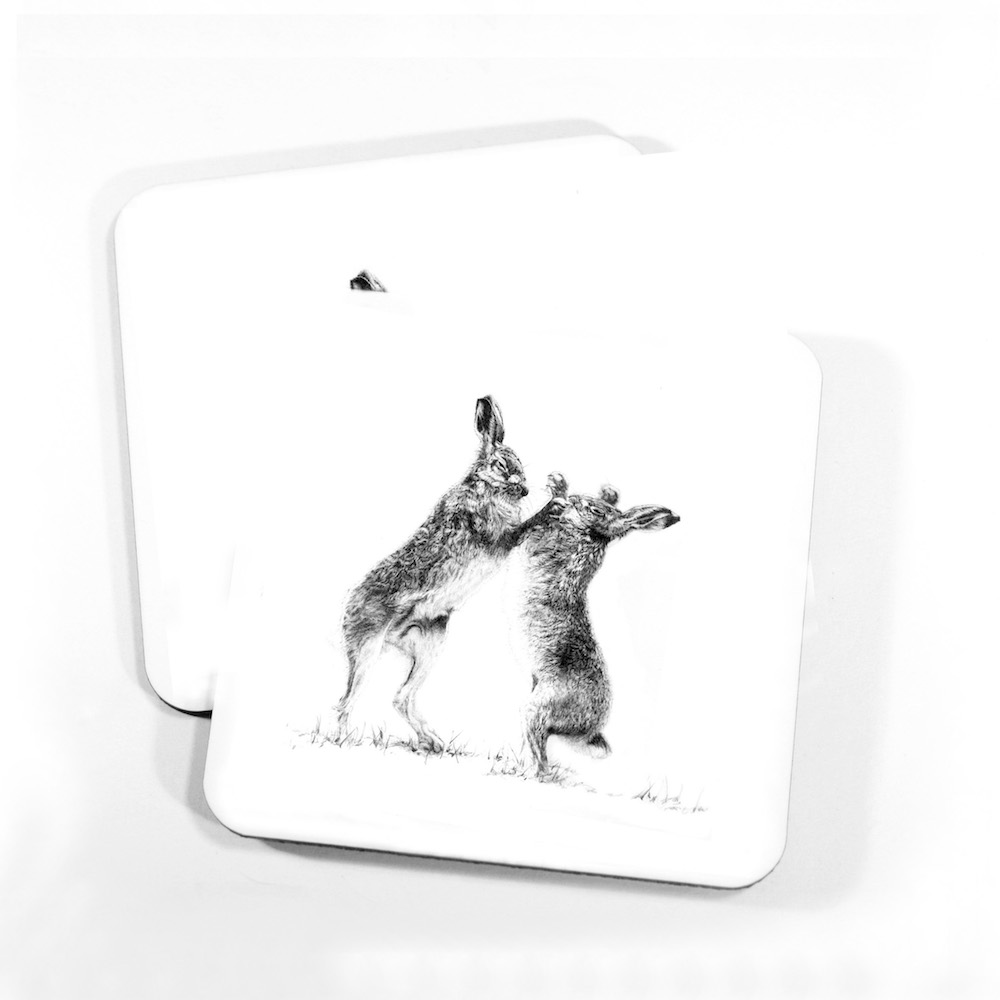 Boxing Hares Coasters