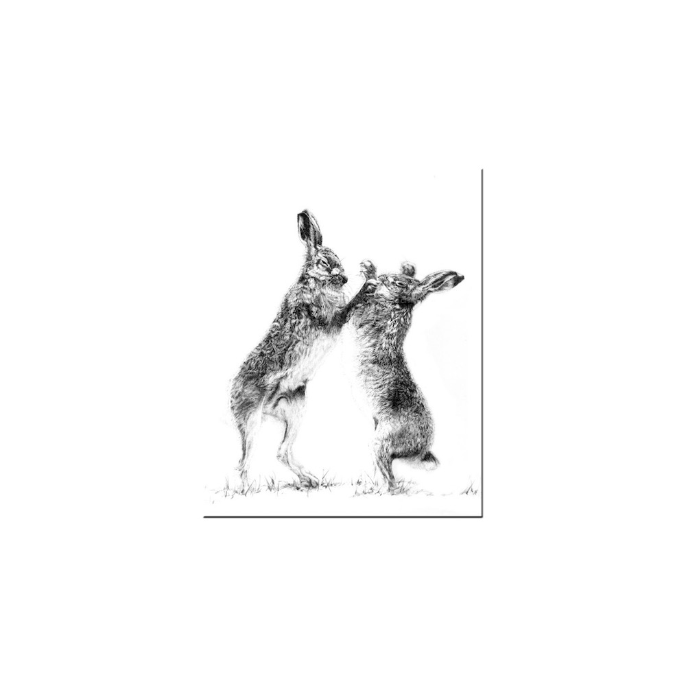 Boxing Hares Print